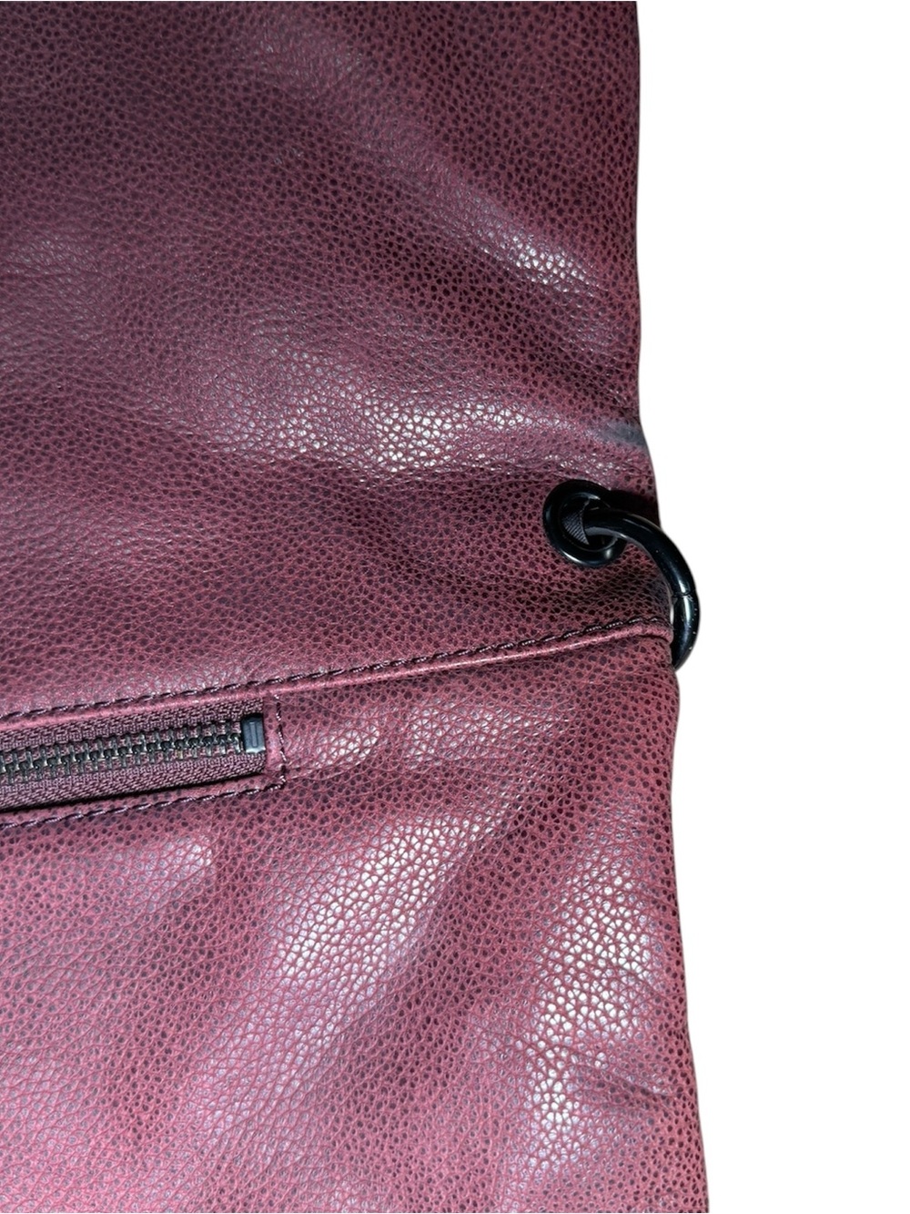 Elliott Lucca Iara Foldover Tote Bag Burgundy Leather Convertible Hobo - Picture 6 of 8